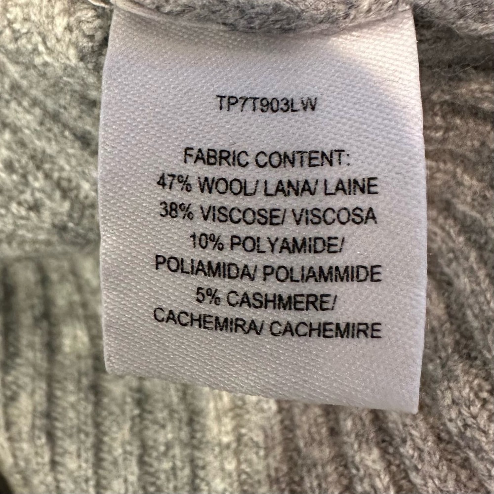 Derek Lam 10 Crosby Romantic Wool/Cashmere Ruffle Shoulder Sweater Gray - Small - Picture 7 of 8